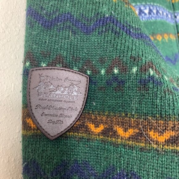 Beanpole Women’s Fair Isle Forest Green Sweater Knit Jacket Size Large - Picture 3 of 7